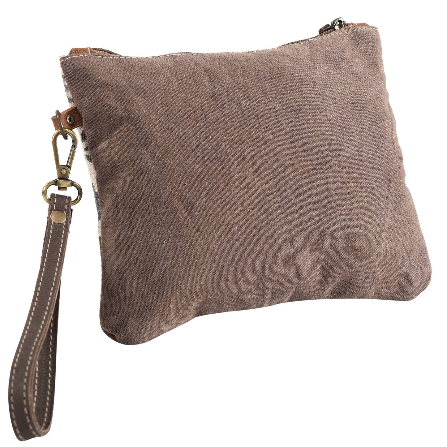 Clea Ray Canvas Bags & Clothing - Rug Wristlet with Leather Corner
