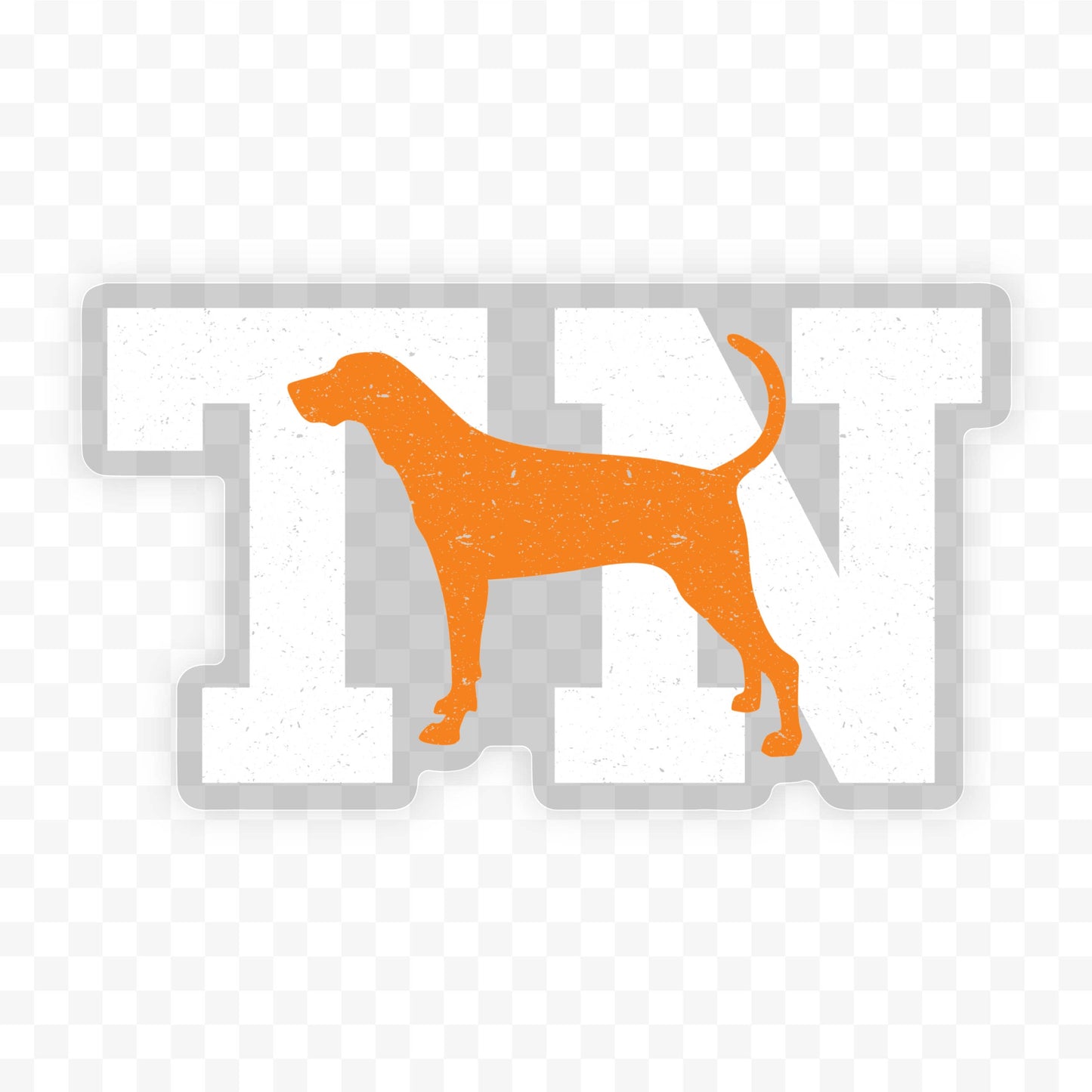 Barrel Down South - TN Bluetick Coonhound Clear Sticker Vols UT