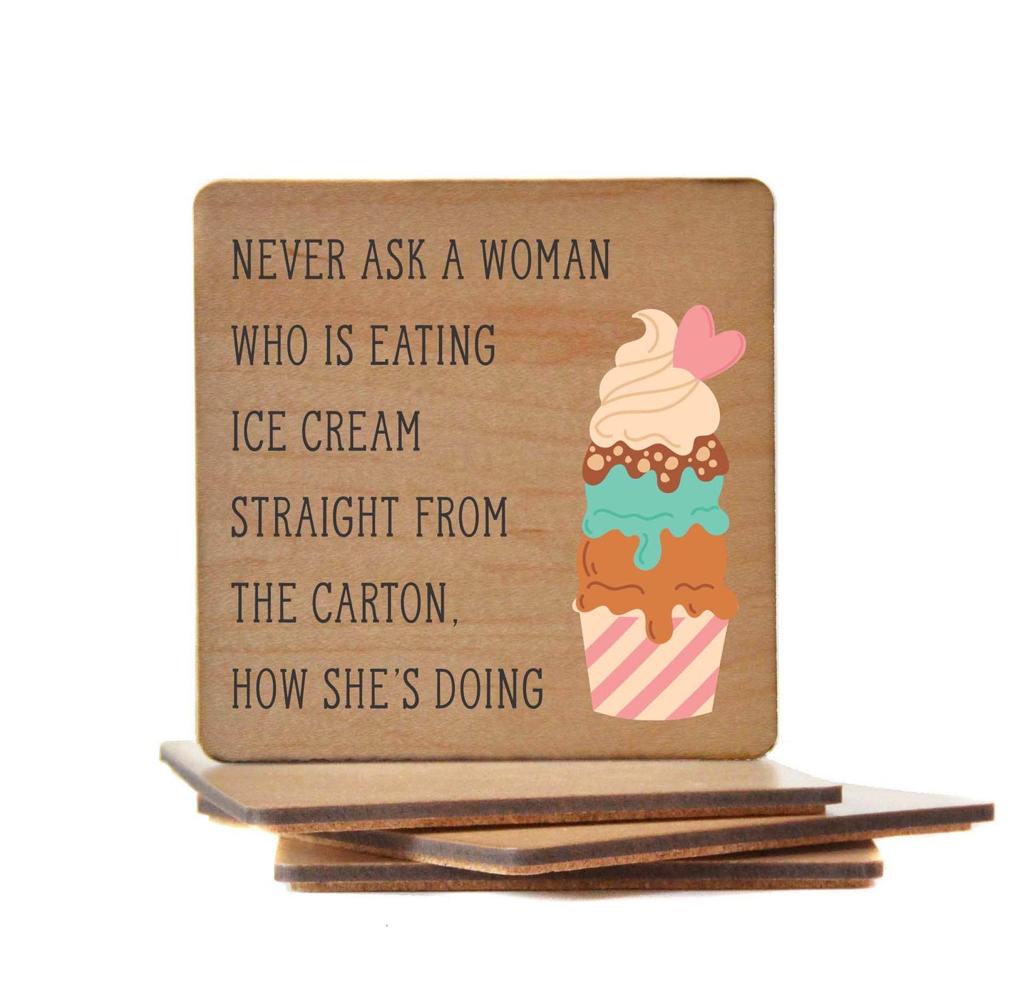 Driftless Studios - Never Ask A Woman Funny Drink Coasters - Coasters Gift
