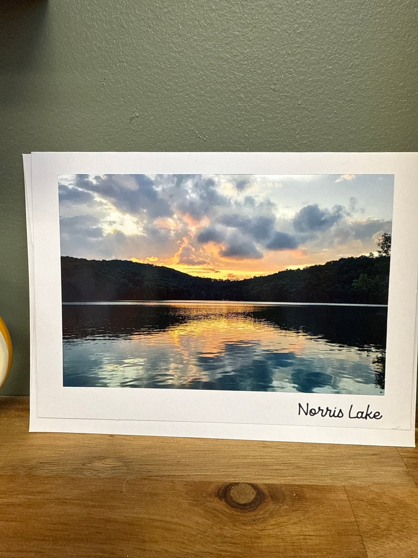 Norris Lake blue sunset photo card