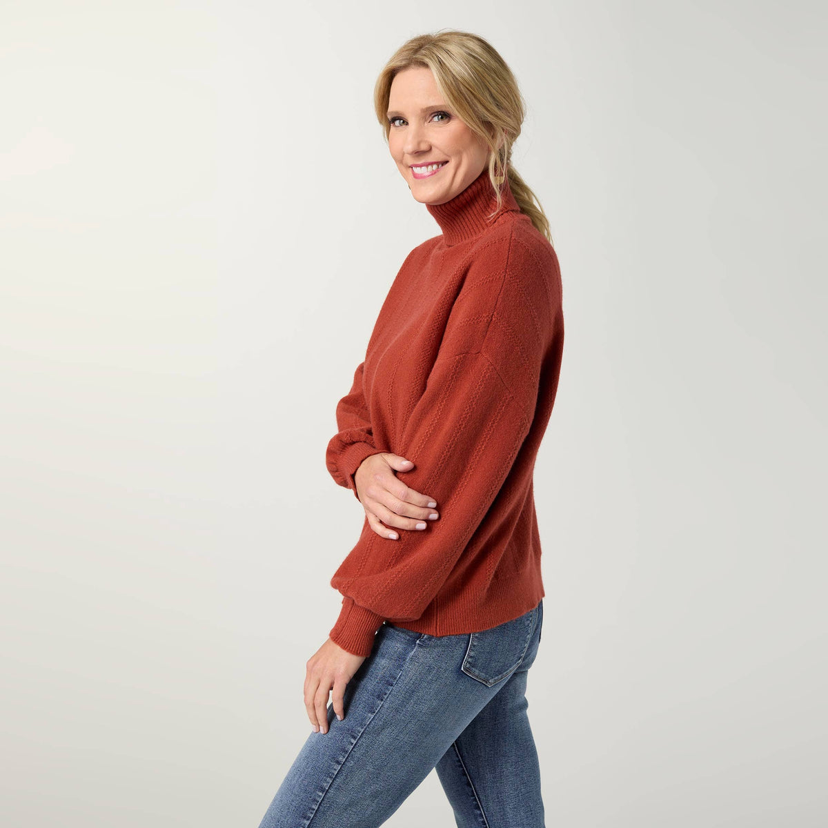 COCO + CARMEN - Heavenly-Luxe Textured Knit Turtleneck Sweater-Fall