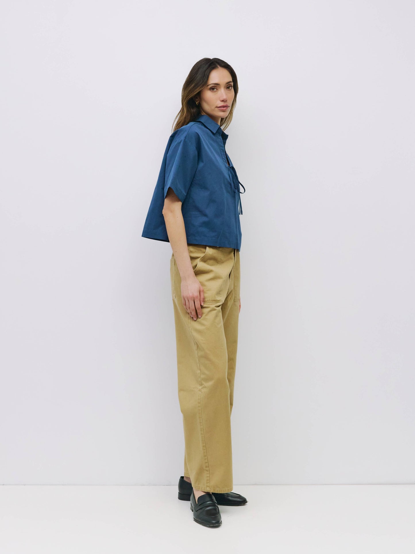 MOD REF - The Dawson Top | Front Tie Poplin Blouse