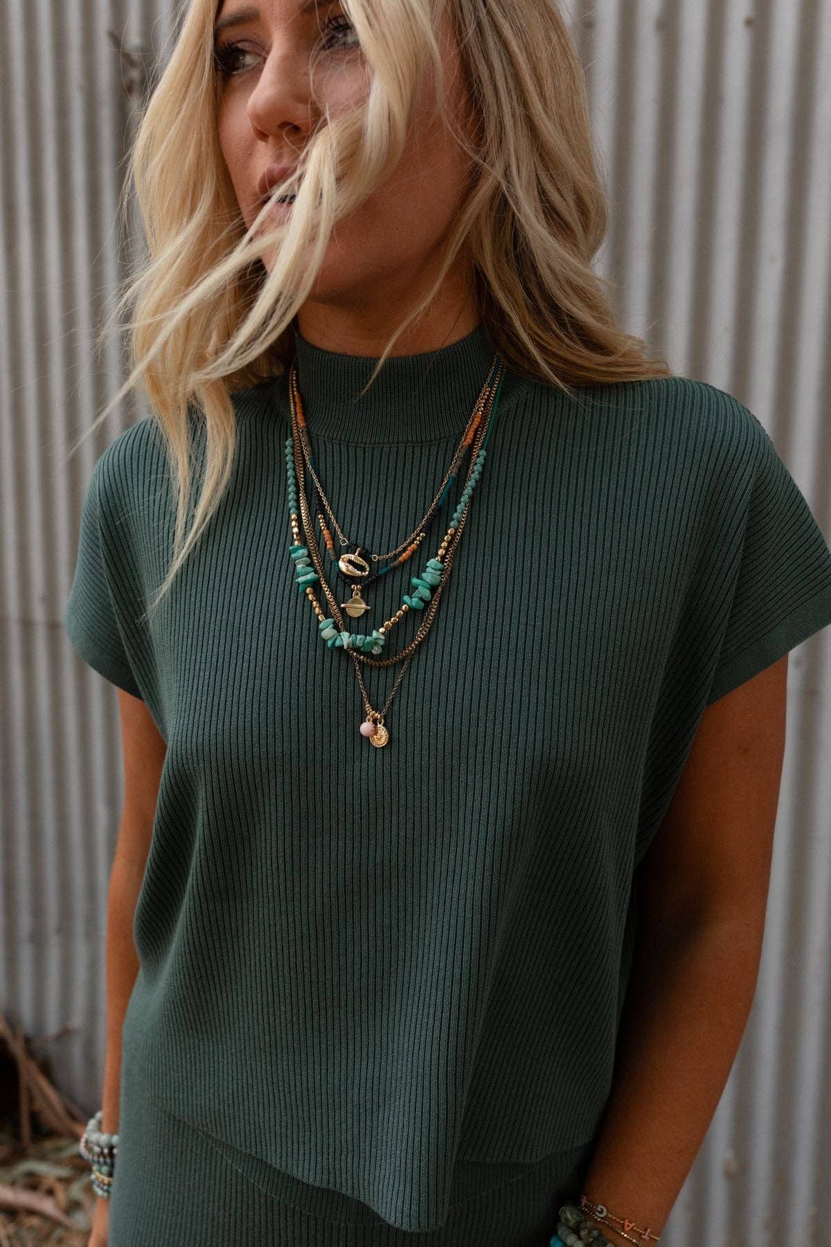 Three Bird Nest - Bohemian Bliss Necklace - Turquoise