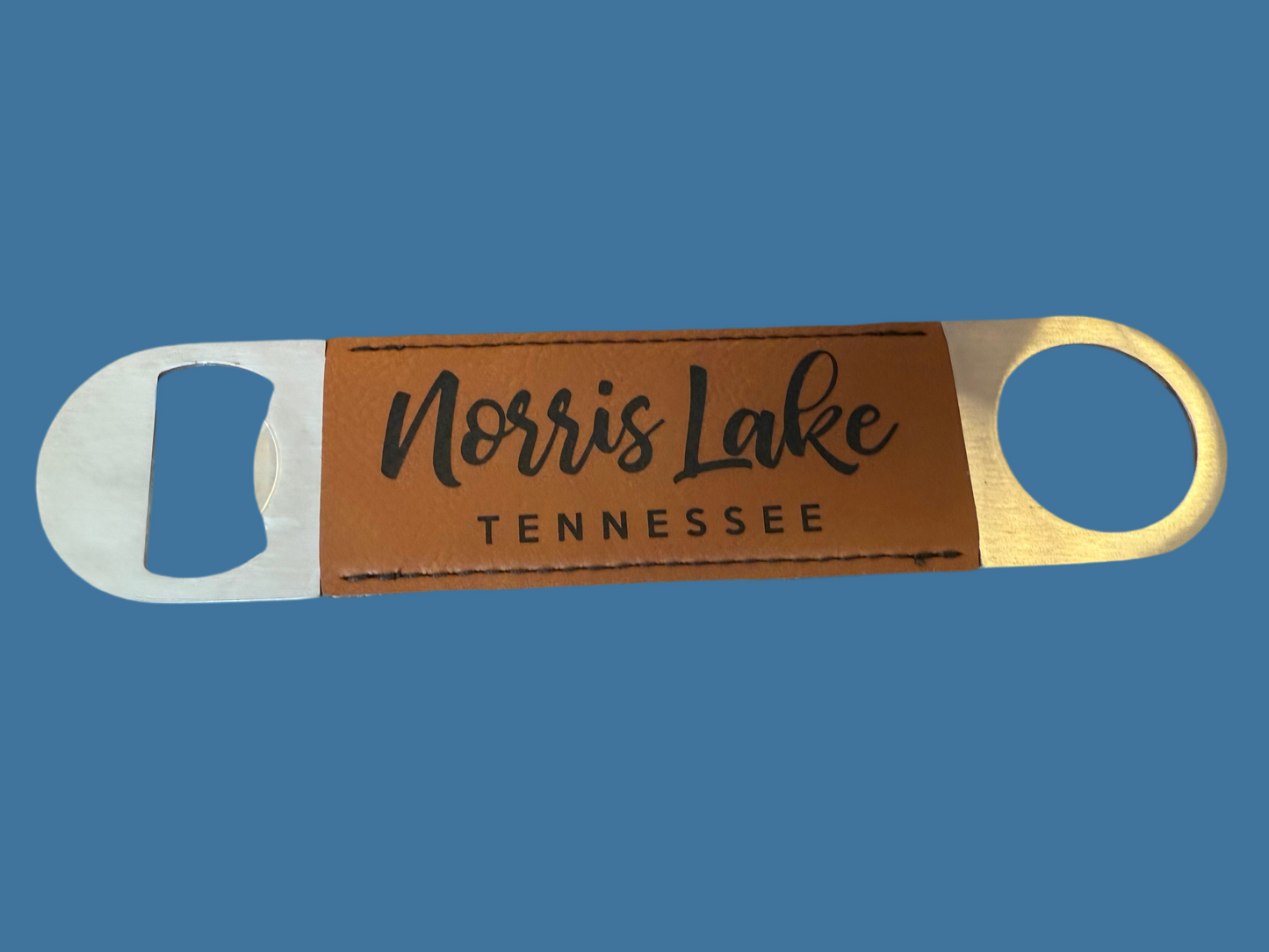 The Lillie Pad - Custom City & State Name Bottle Opener - Leatherette