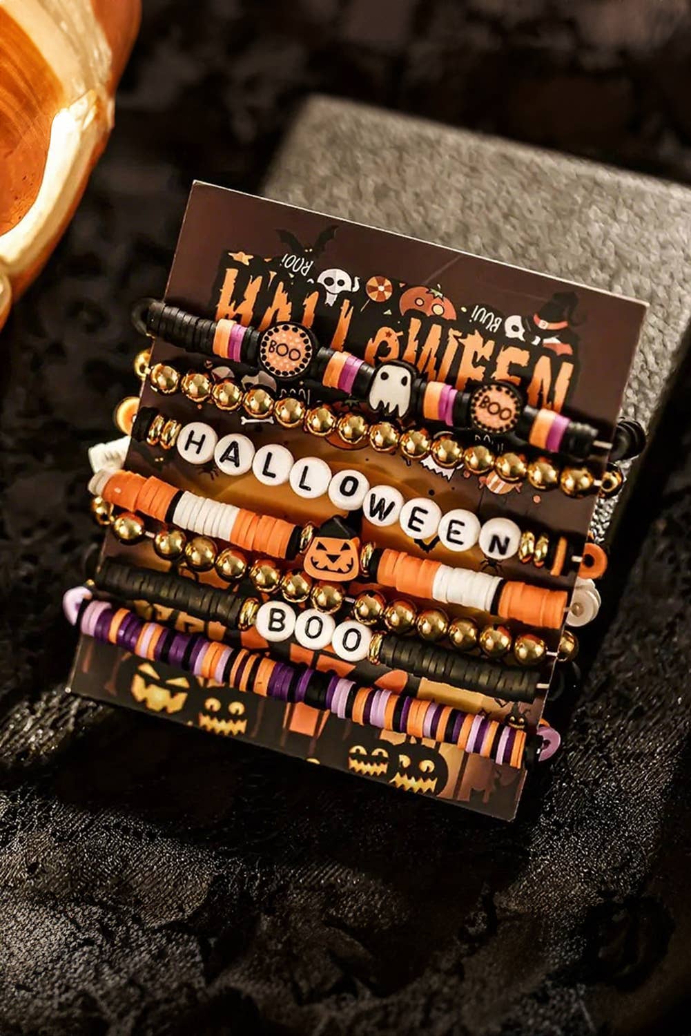 Aapparella - BOO Halloween Beaded Graphic Bracelet Set | 7pcs