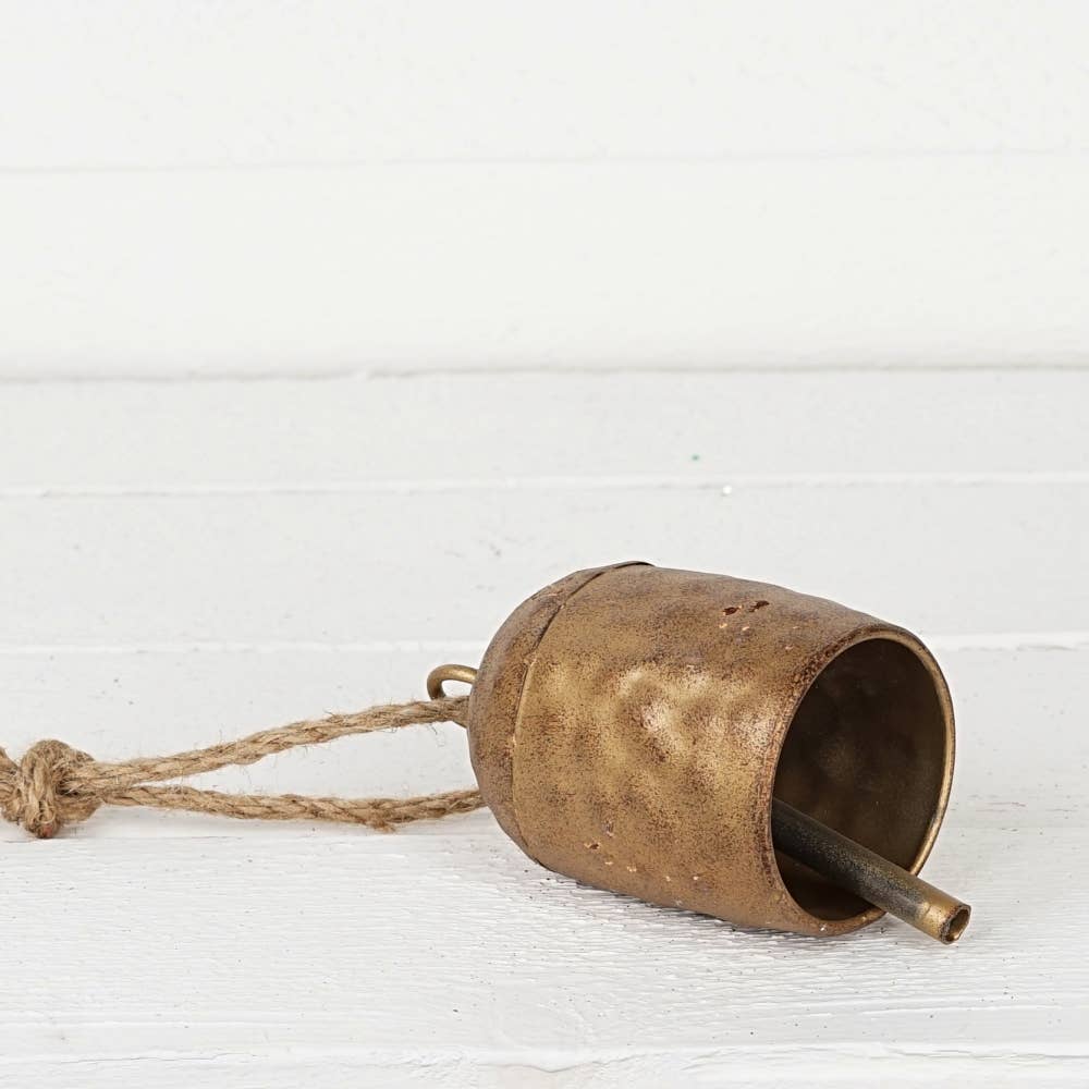 Impressive Enterprises, Inc. - M32500-Vintage Gold oval shape cow bell w. loop (6inL)