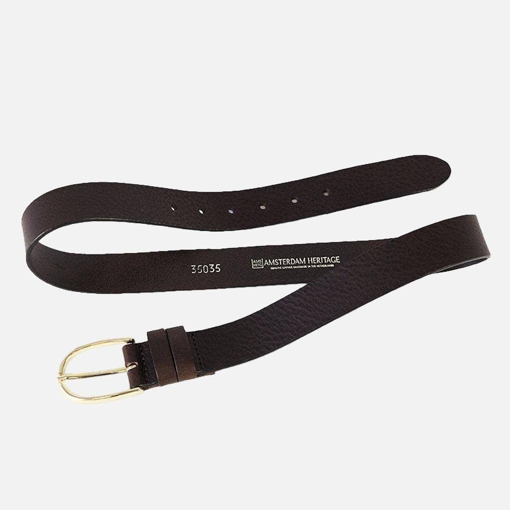 Amsterdam Heritage Leather Belts, Bags, Jackets & Apparel - Drika | Gold Buckle Smart Full Grain Leather Belt Women