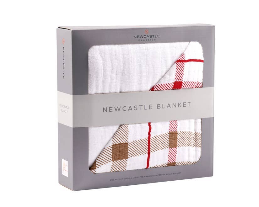 Newcastle Classics - Teddy Bear and Plaid Newcastle Blanket
