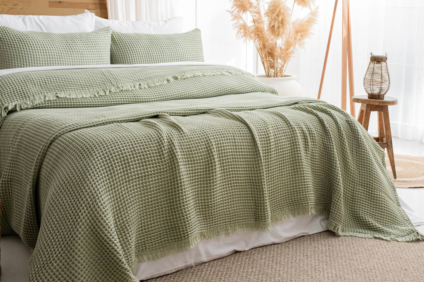 Naturloom - GOTS Certified Organic Cotton Waffle Blanket, Turkish Cotton Bedspread