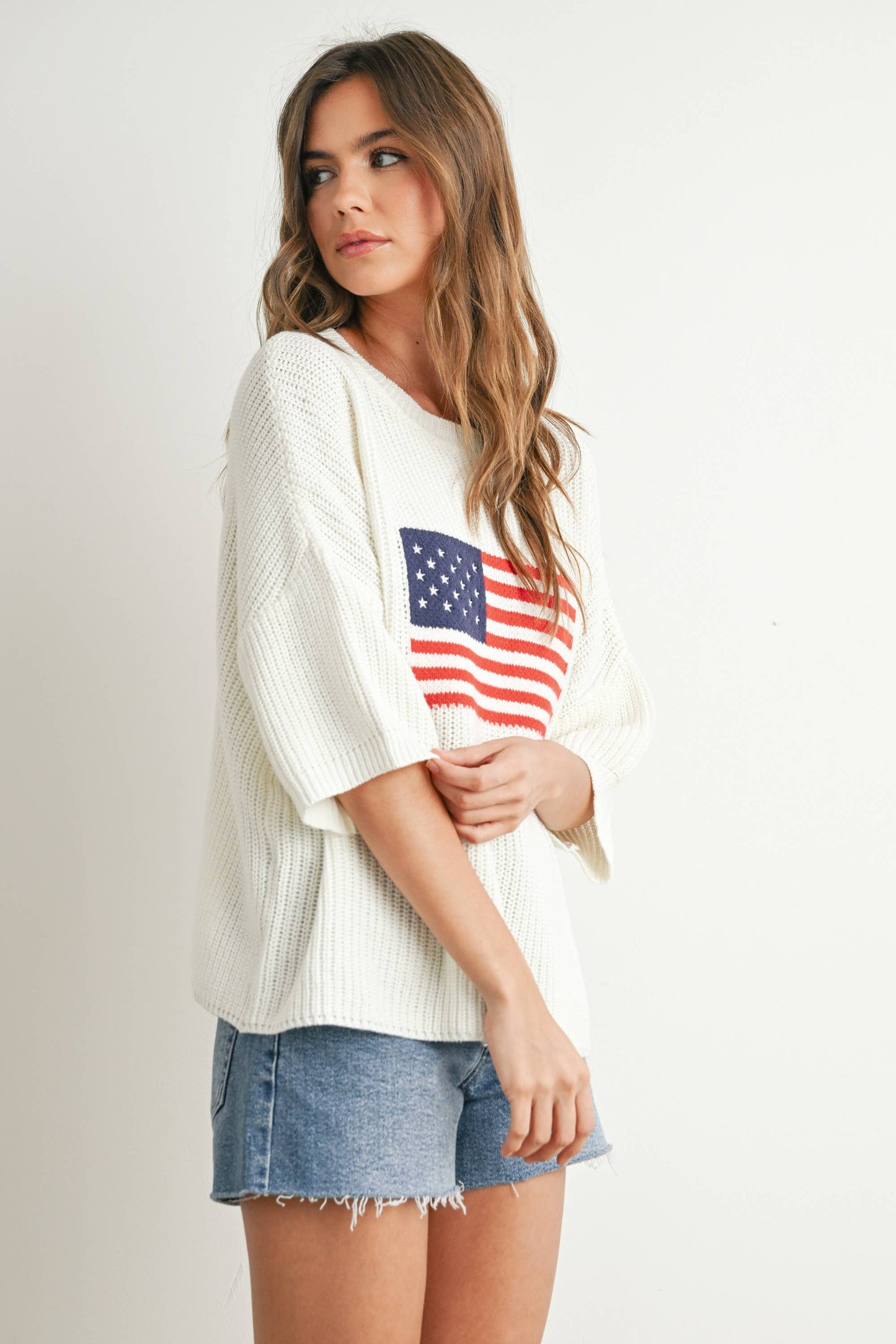BUTTERMELON - Flag Print Knit Sweater - BMW7691