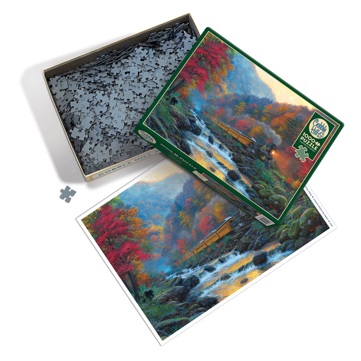 Outset Games and Cobble Hill Puzzles - Smoky Train 1000pc puzzle