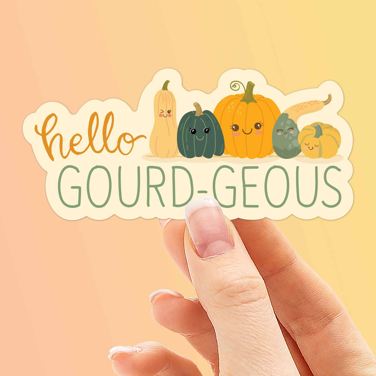 Sentinel Supply - Hello Gourd-geous Pumpkin Sticker - Cute Fall Gift