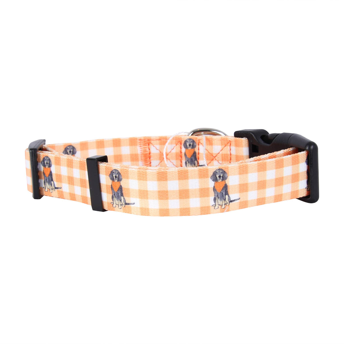Barrel Down South - Bluetick Coonhound Gingham Dog Collar- Large