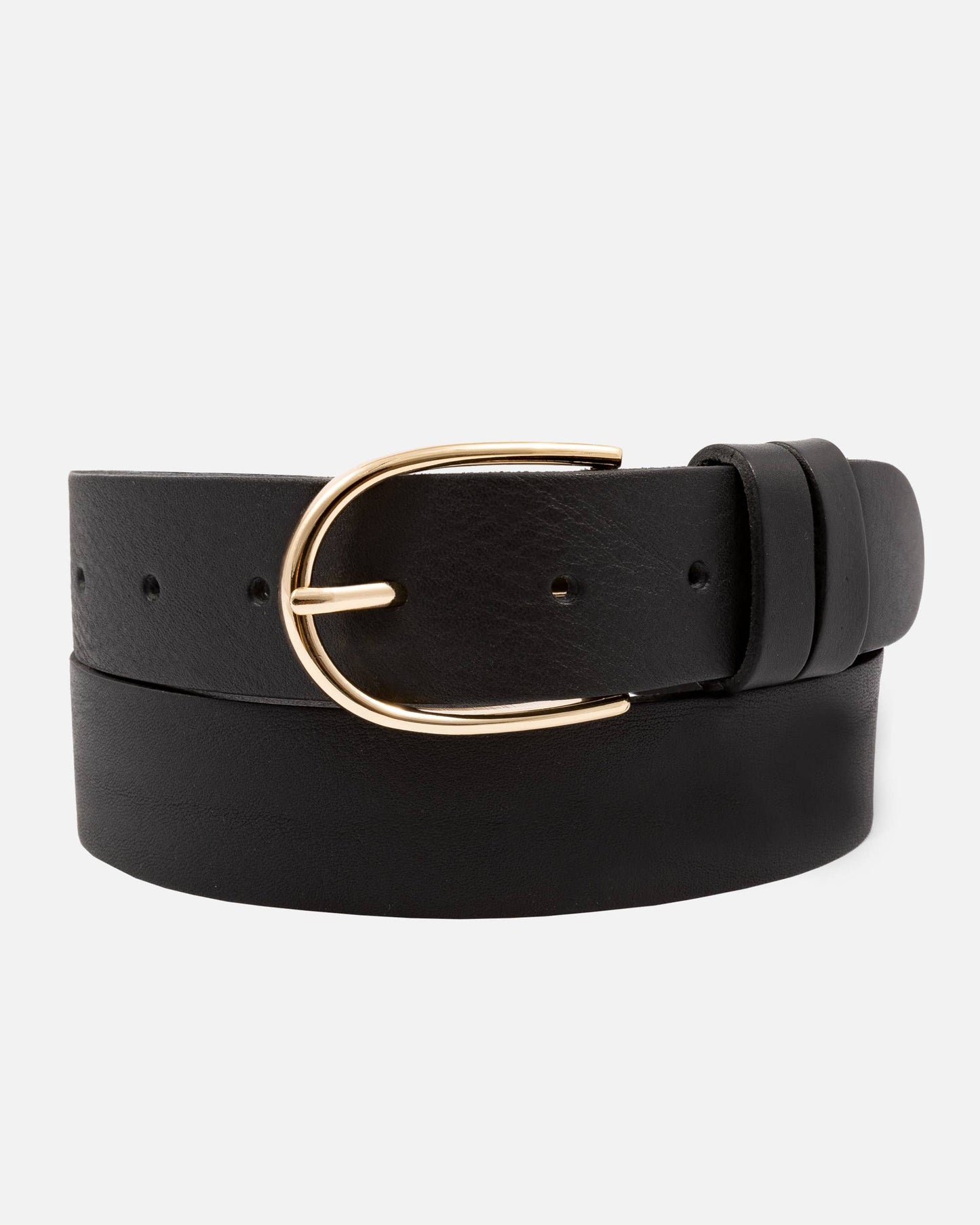 Amsterdam Heritage Leather Belts, Bags, Jackets & Apparel - Drika | Gold Buckle Smart Full Grain Leather Belt Women