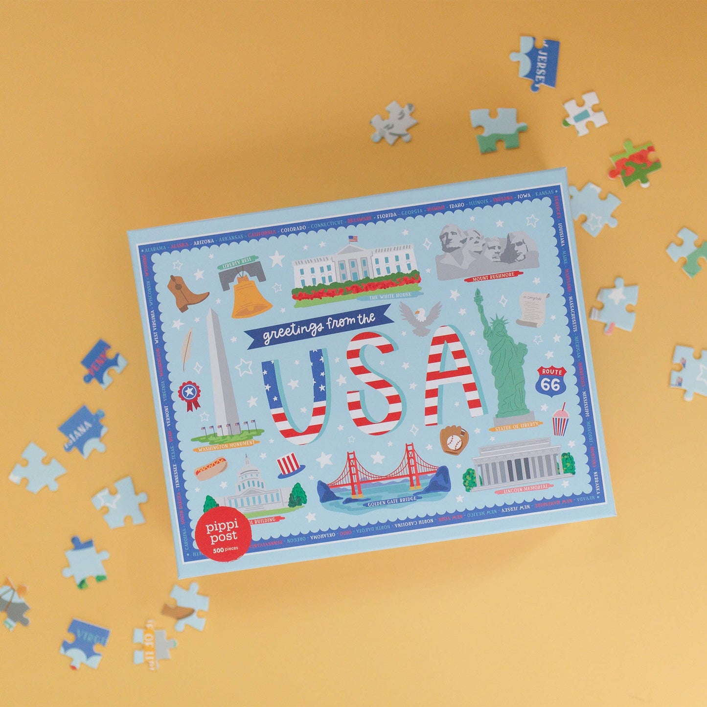Pippi Post - Greetings from the USA - 500 Piece Jigsaw Puzzle
