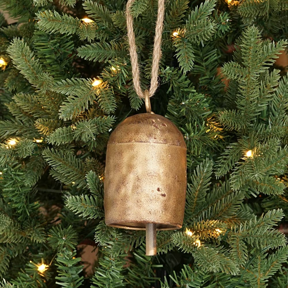 Impressive Enterprises, Inc. - M32500-Vintage Gold oval shape cow bell w. loop (6inL)
