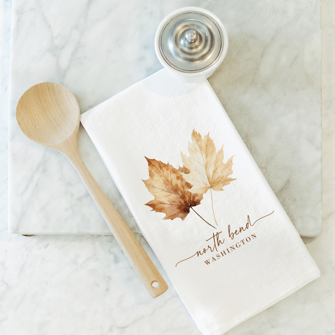 Porter Lane Home - Custom City State Leaves Tea Towel