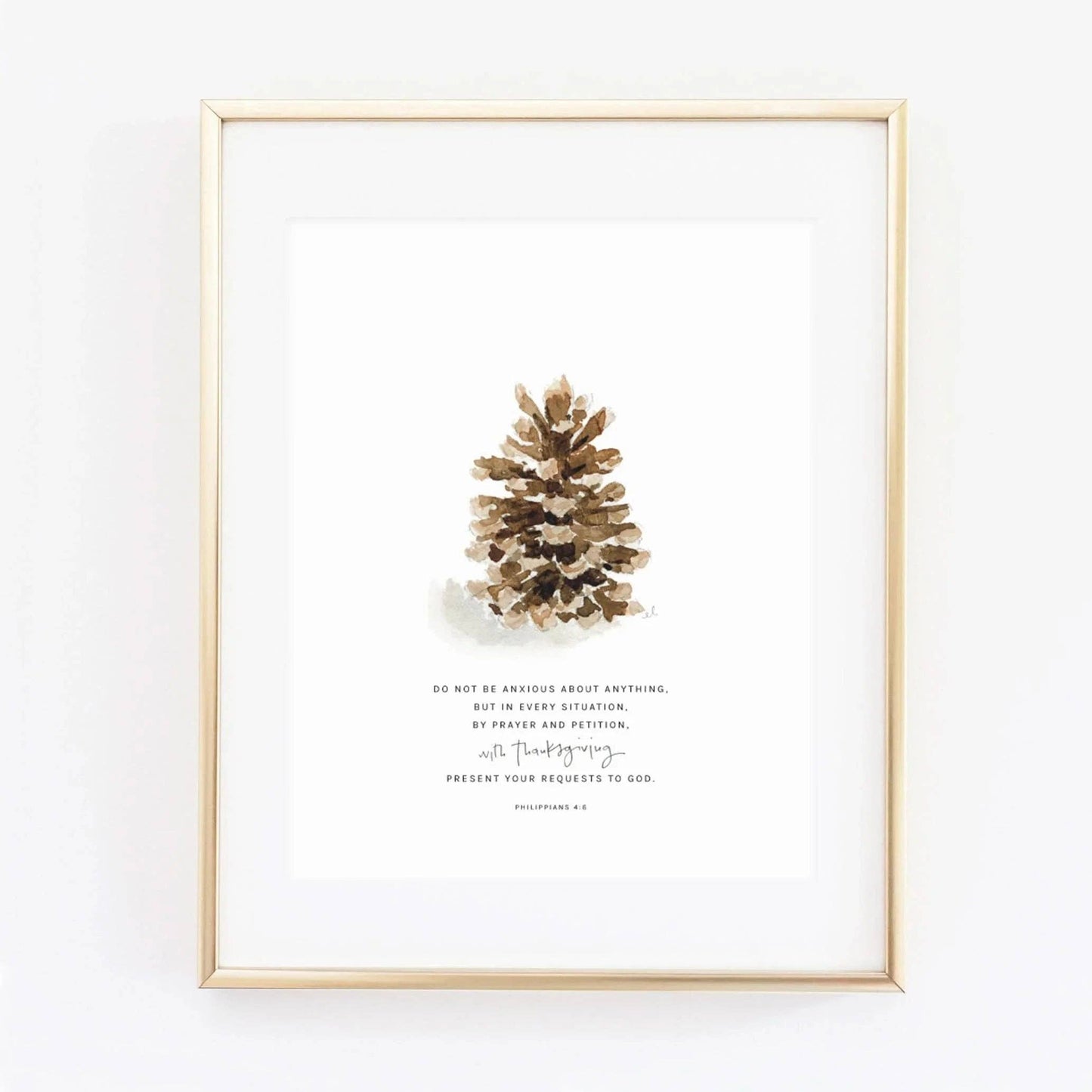 emily lex studio - Philippians 4:6 pinecone scripture print