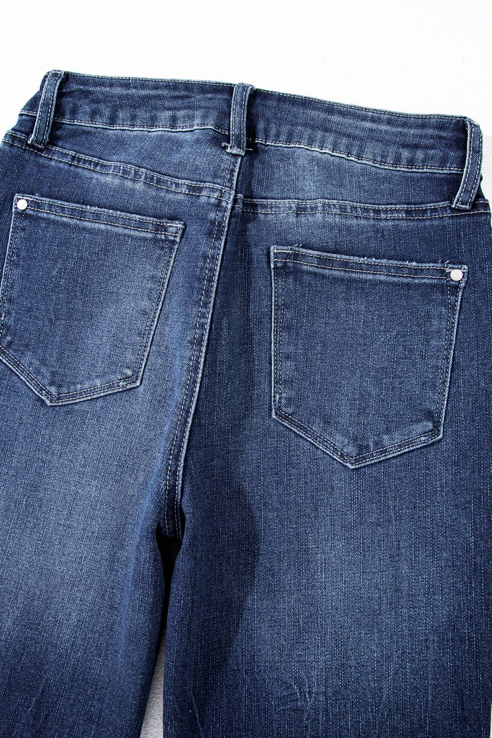 Lovesoft - Sail Blue Mineral Wash Raw Hem High Waist Flared Jeans