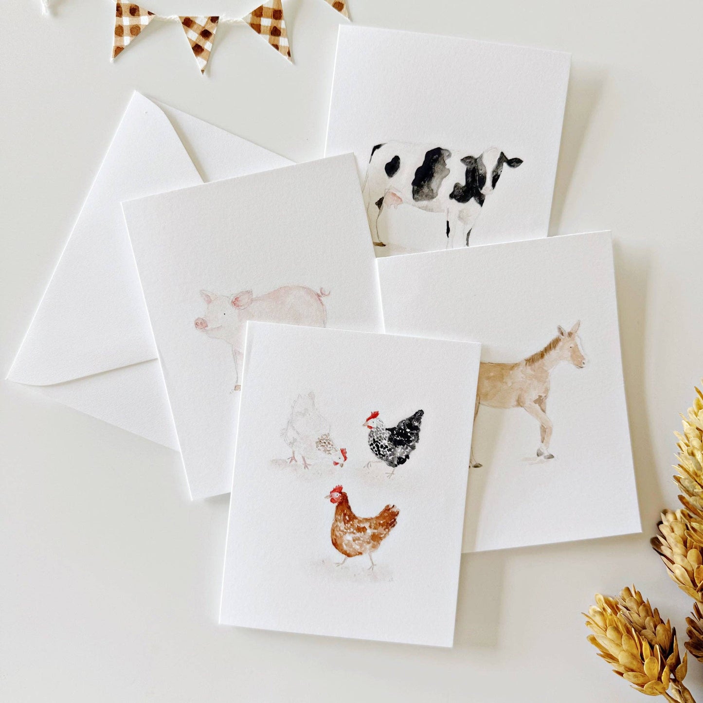 emily lex studio - Farm animals assorted notecard set