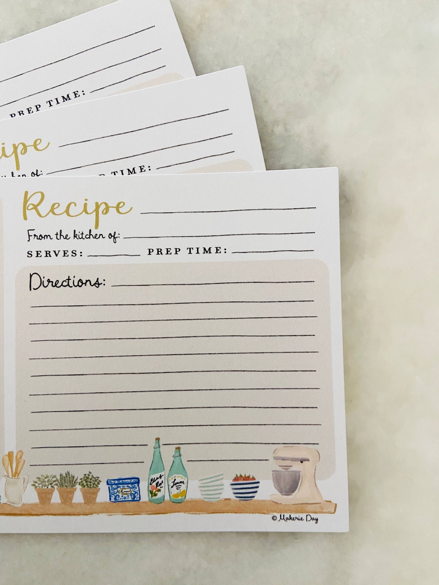 Makerie Day - Recipe Cards - Set of 12 Chinoiserie Design