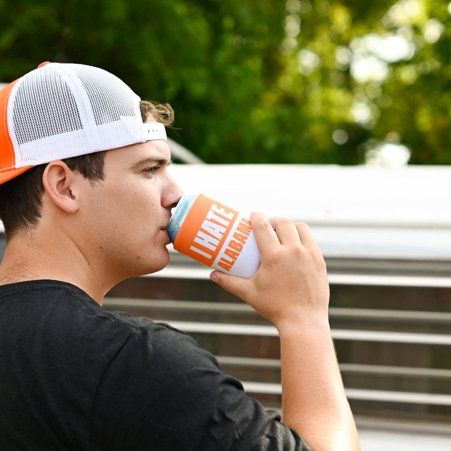 Barrel Down South - Orange/White I Hate Alabama Can Cooler