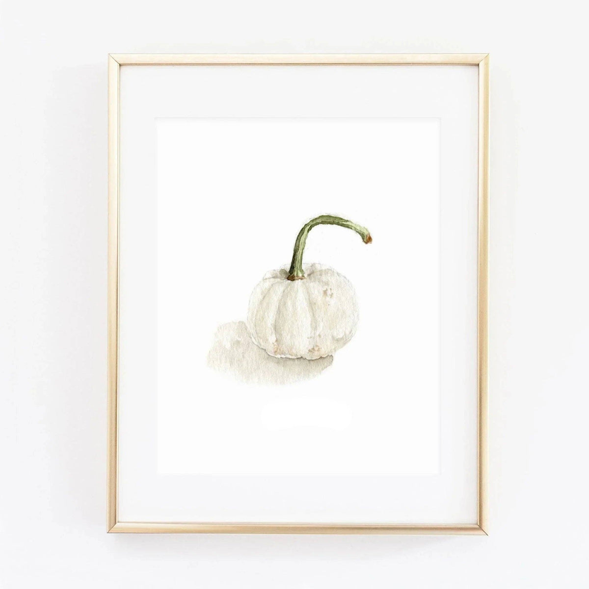 emily lex studio - White pumpkin autumn watercolor wall art print