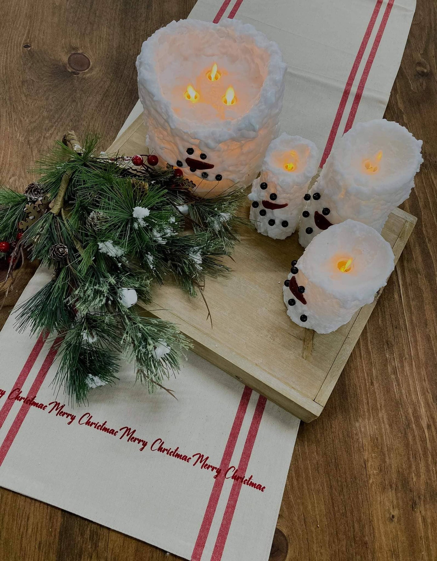 Wholesale Home Decor - Snowman Votive Moving Flame LED Candle 2in by 5in