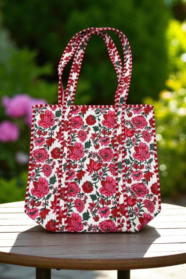 Nash Grey - Poppy Lane Pink Floral Tote Bag
