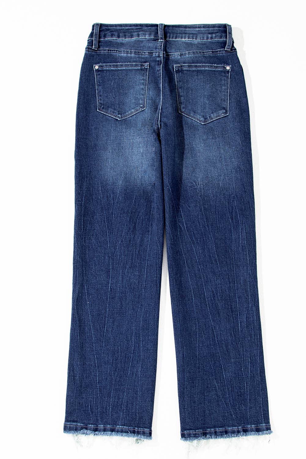 Lovesoft - Sail Blue Mineral Wash Raw Hem High Waist Flared Jeans