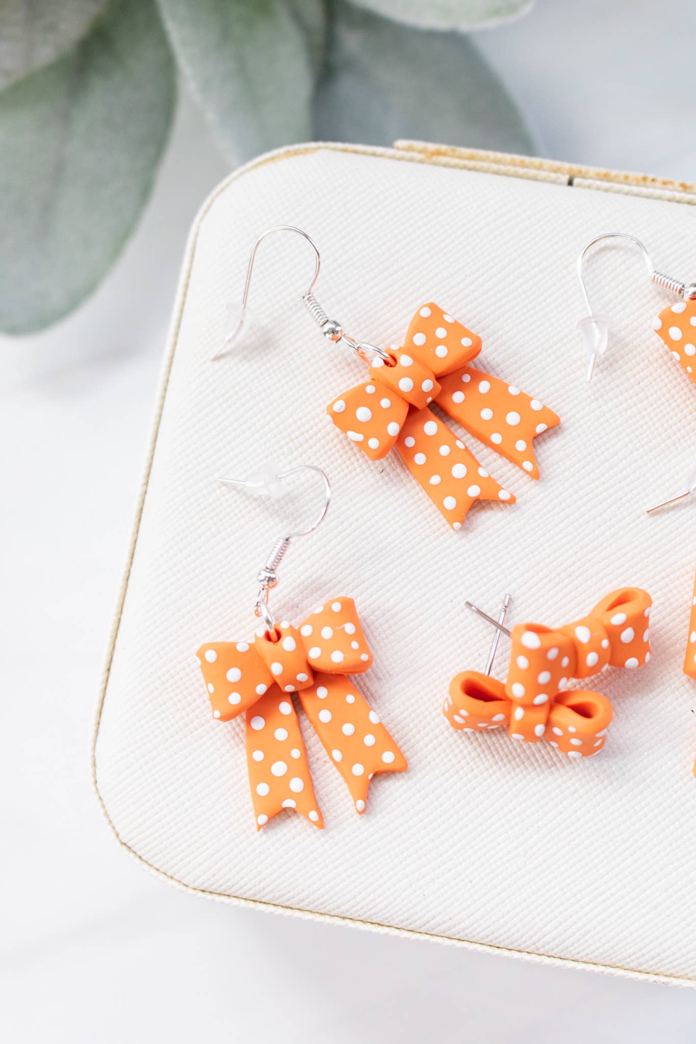 EJ Clay Co - TN Vols Orange & White Polka Dot Bows