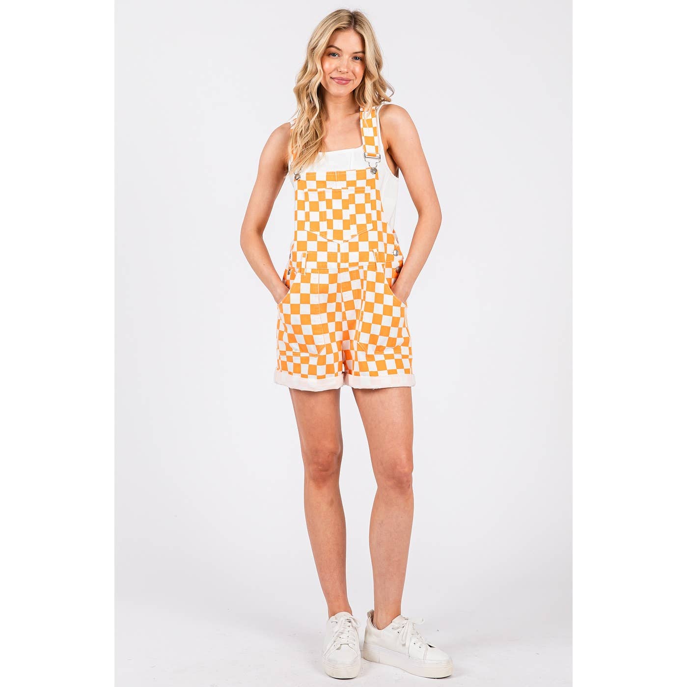 mittoshop - GAME DAY CHECKERED ROMPER BIB OVERALLS