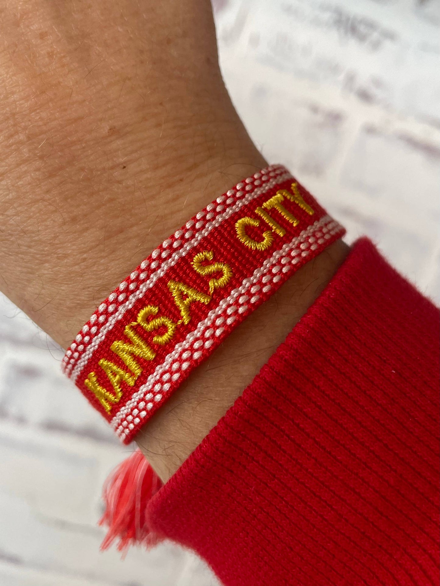 Hart & Lux - Kansas City Chiefs Woven Embroidered Friendship Bracelet