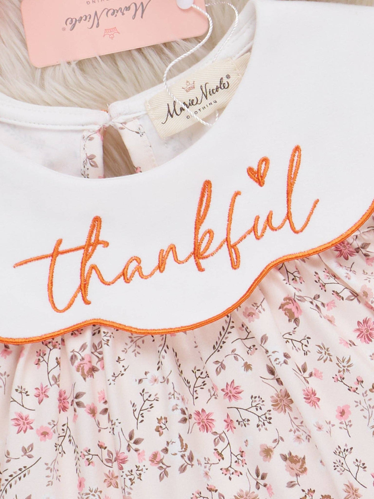 Marie Nicole Clothing - Thankful Pumpkin Embroidered Outfit