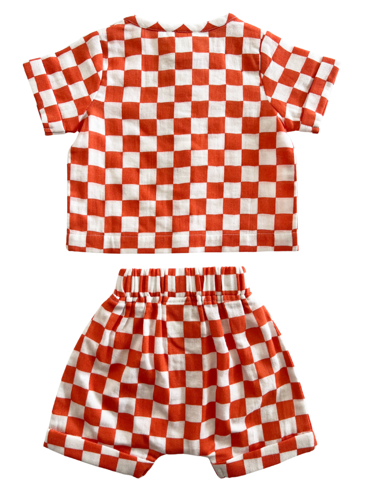 SIIX Collection - Tangerine Checkerboard / Organic Finley Set (Baby - Kids)