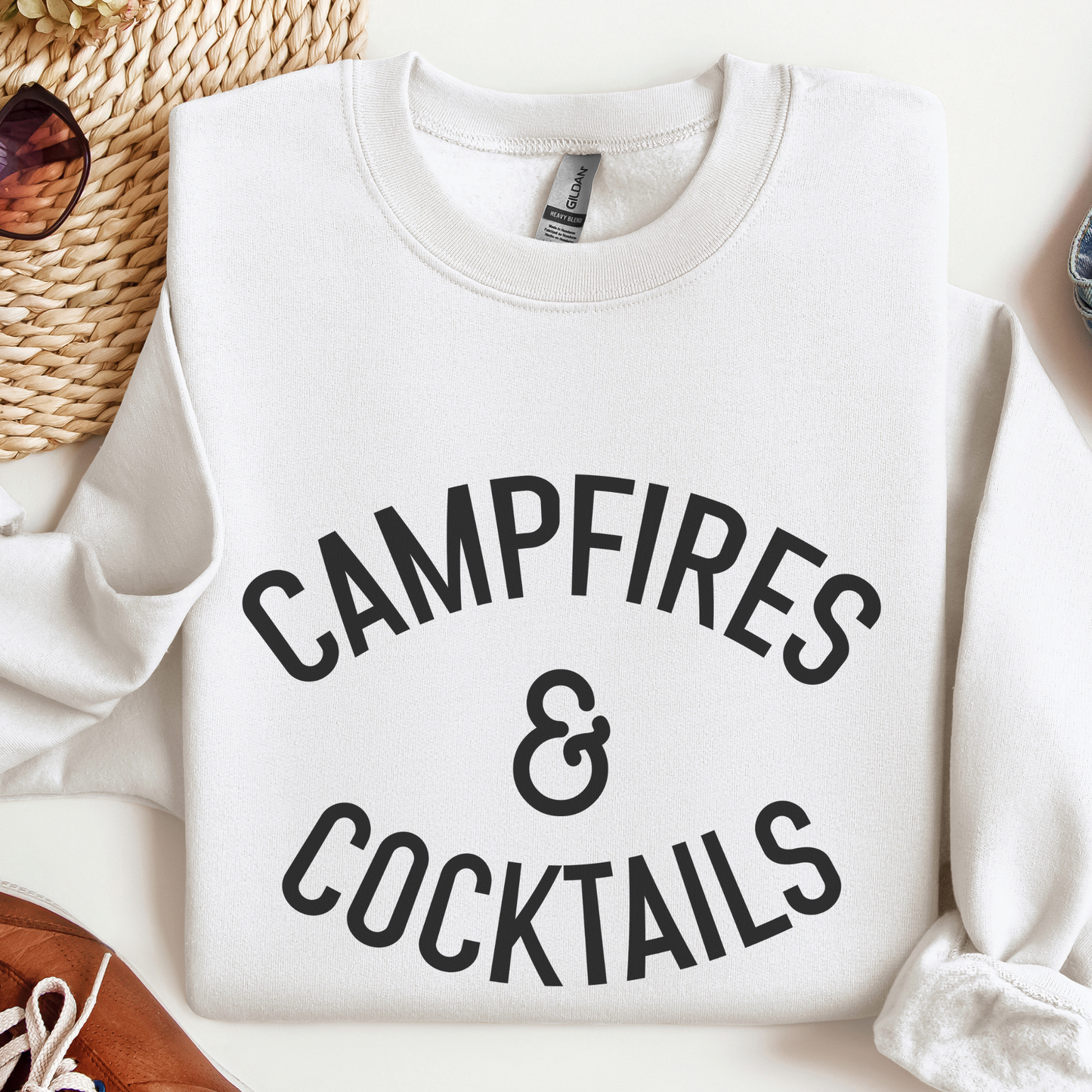 Trendznmore - Campfires and Cocktails Crewneck Sweatshirt