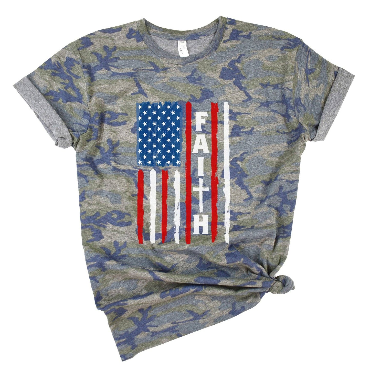 I Love My Freedom - Faith Vintage Camo Women's Shirt Tee
