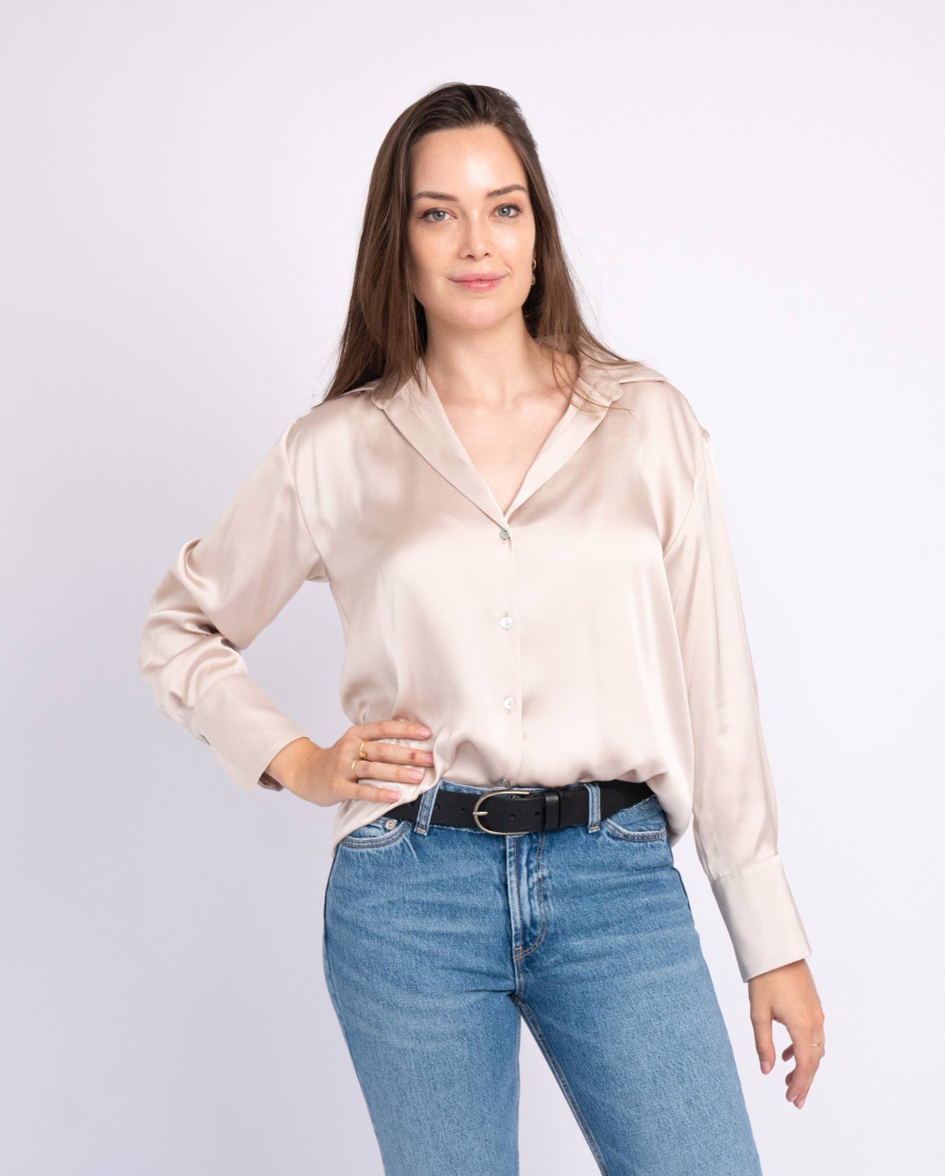 Amsterdam Heritage Leather Belts, Bags, Jackets & Apparel - Drika | Gold Buckle Smart Full Grain Leather Belt Women