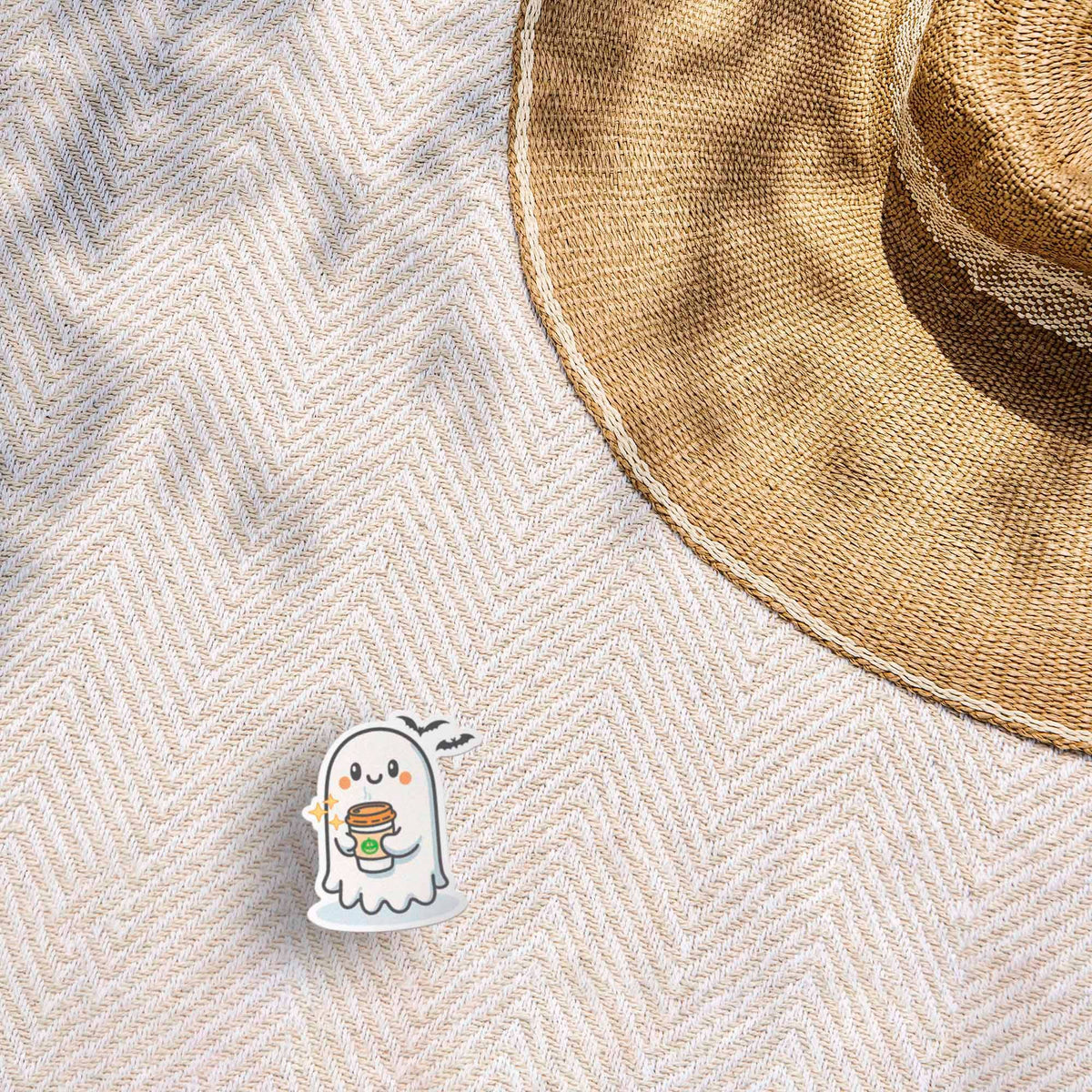 Sentinel Supply - Pumpkin Spice Coffee Ghost Halloween Sticker - Mini