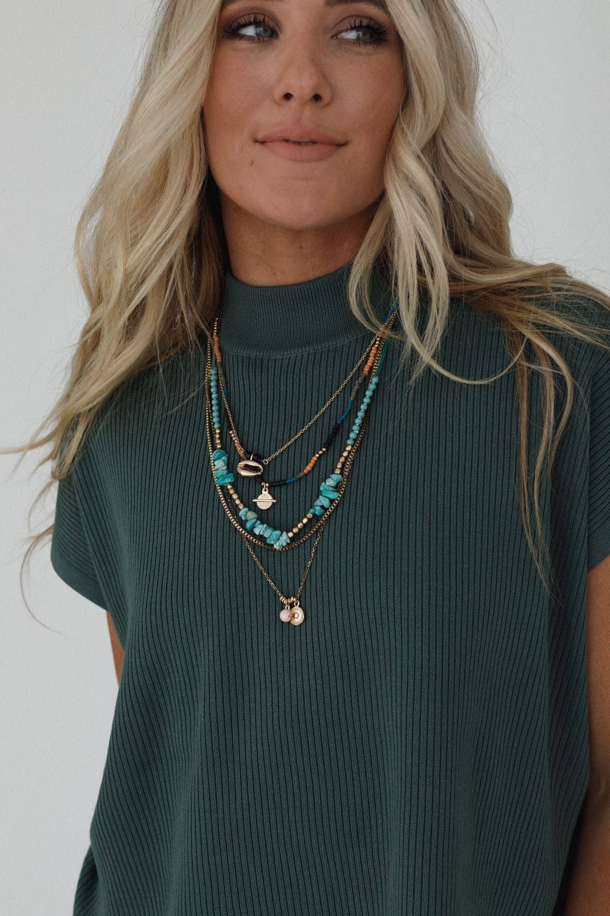 Three Bird Nest - Bohemian Bliss Necklace - Turquoise