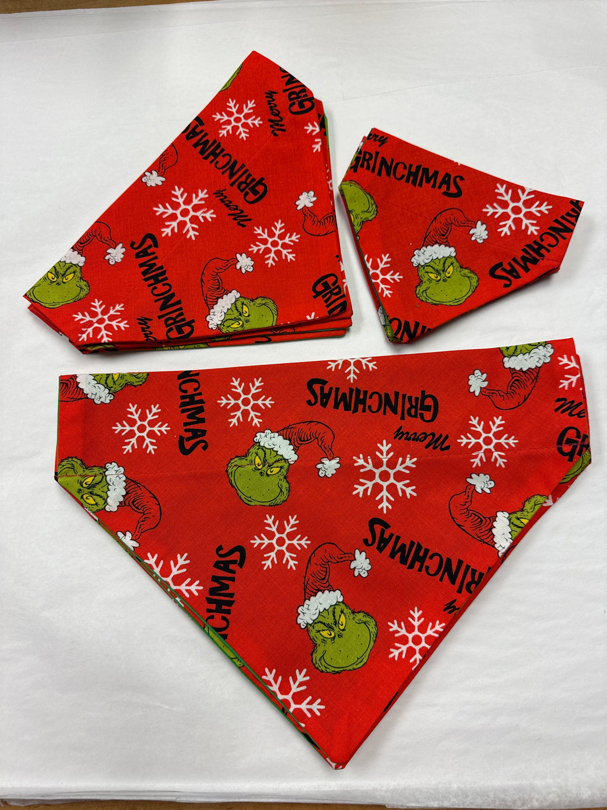Red Grinch dog bandana