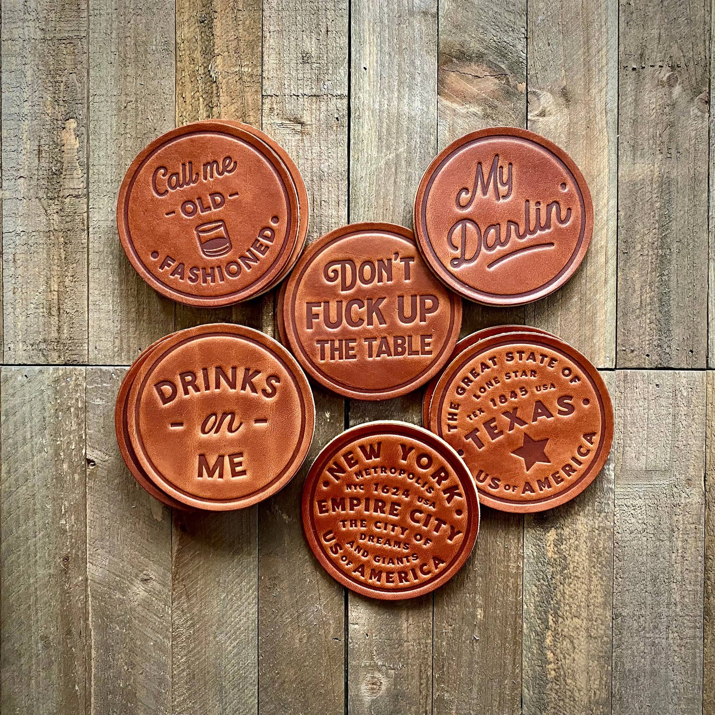 Sugarhouse Leather - Tennessee Football Leather Coaster