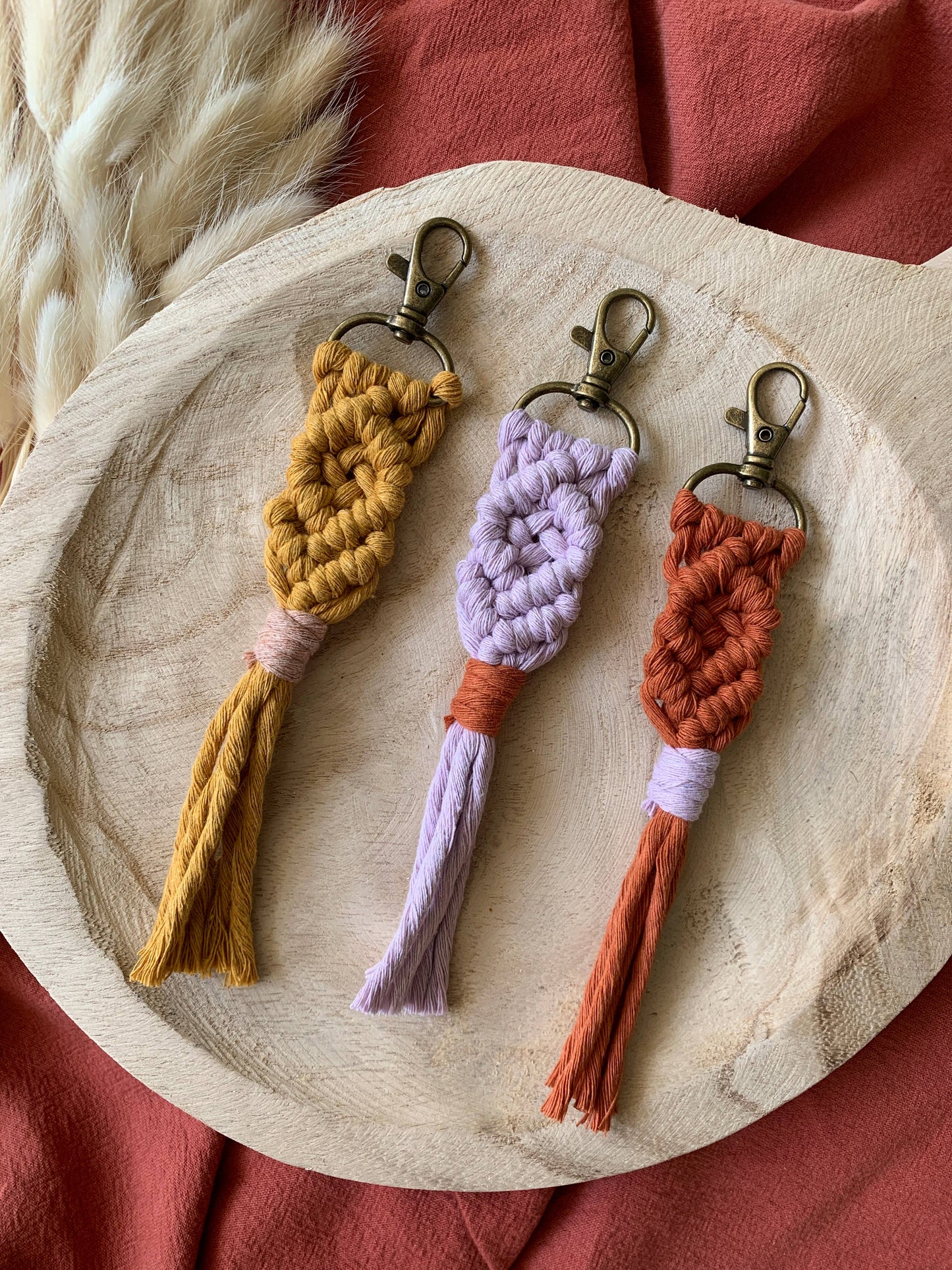Offhand Fibers - Color Pop Macrame Keychain | Boho Accessories