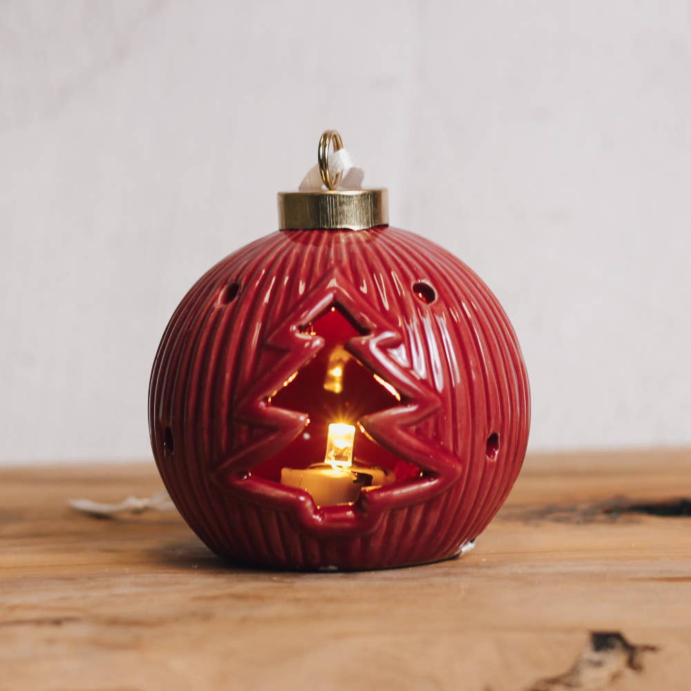 A Cheerful Giver - Tree Red Ornament with LED Light — Christmas, Holiday Ornaments