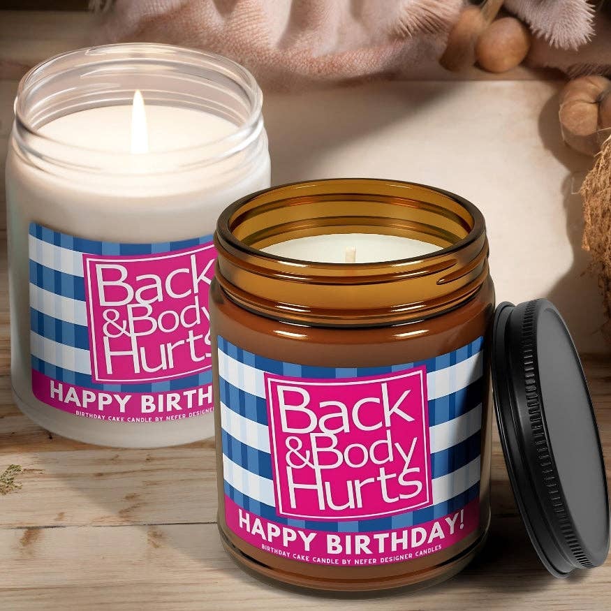 Nefer Designer Candles & Home Decor - Birthday Cake Back Body Hurts | Birthday Candles