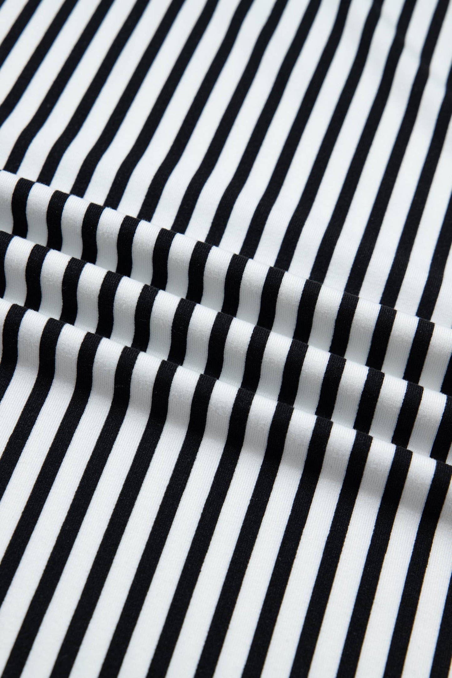 1 the Woman - Elastic Waist Pants Striped Wide Leg Trousers w/ Side Pocket