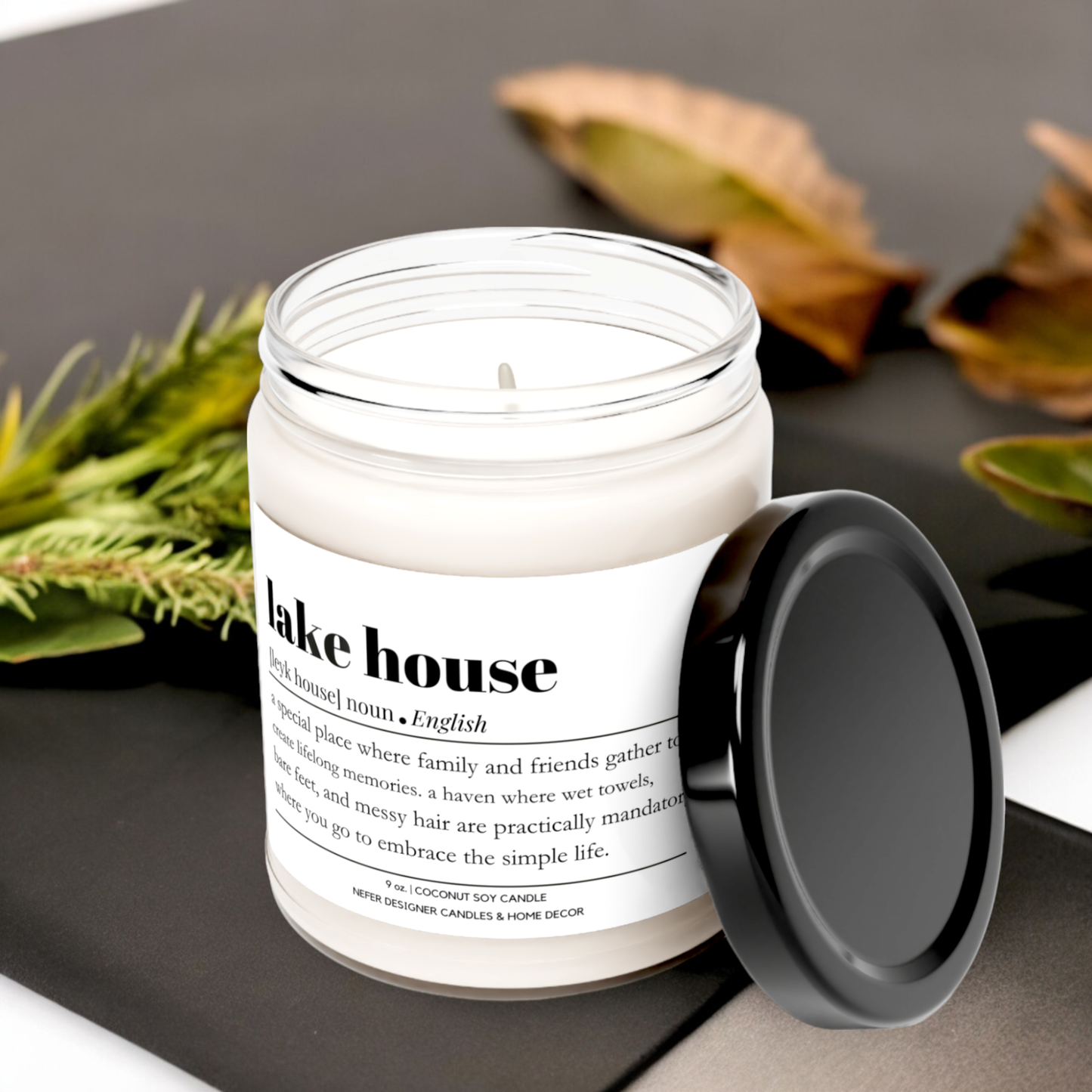 Nefer Designer Candles & Home Decor - Lake House-Dictionary Definition Candle