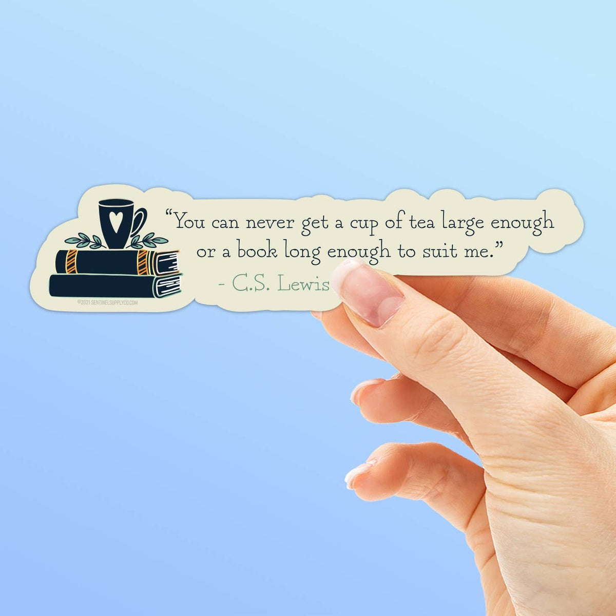 Sentinel Supply - Tea & Books CS Lewis Quote Sticker