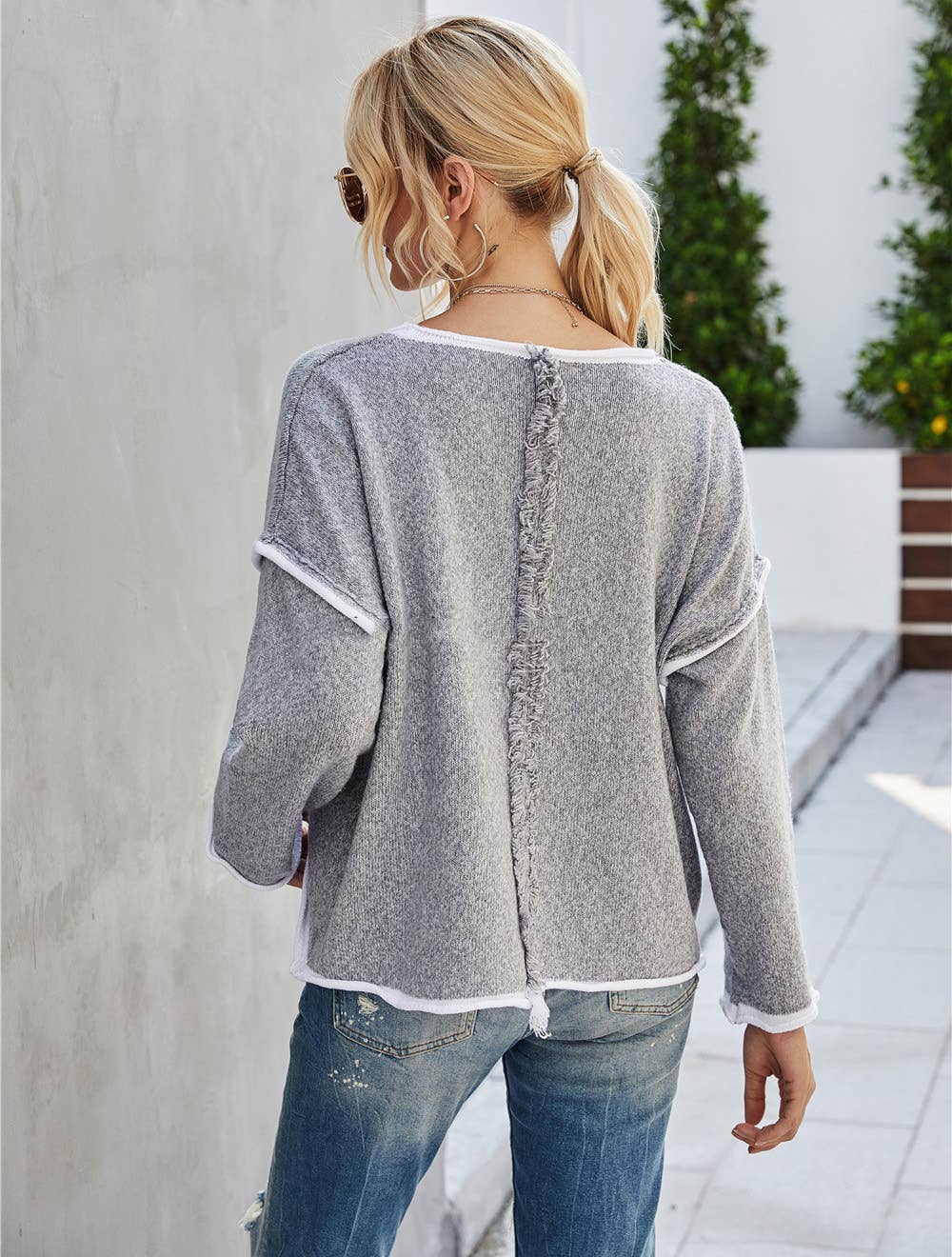 NINEXIS - CWOSWL1043_Casual Crew Neck Pullover Long Sleeve Sweater