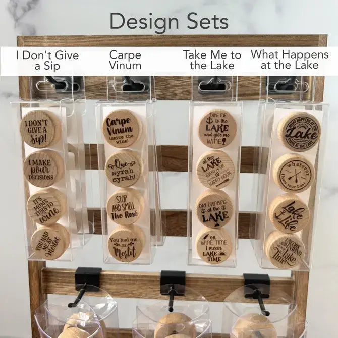 The Lillie Pad - Engraved Lake Wine Bottle Stoppers - Pack of 4 Toppers